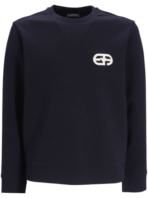 Emporio Armani Emporio Armani Double-jersey sweatshirt with embossed embroidered EA logo