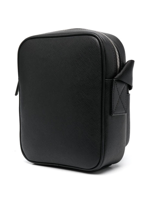 Emporio Armani Emporio Armani logo-plaque Leather messenger bag