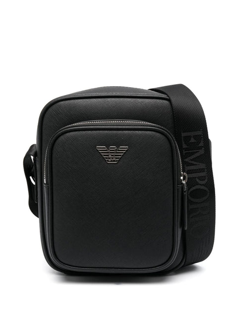 Emporio Armani Emporio Armani logo-plaque Leather messenger bag
