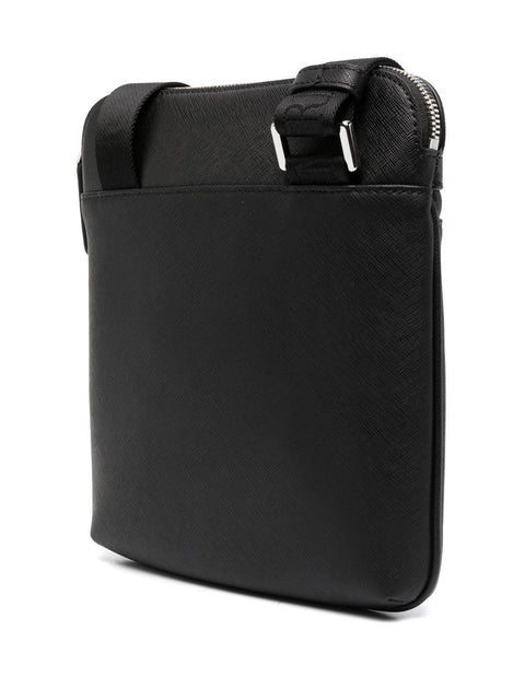 Emporio Armani Emporio Armani ASV regenerated Saffiano leather flat shoulder bag with eagle plate