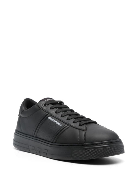 Emporio Armani Emporio Armani logo-print leather sneakers