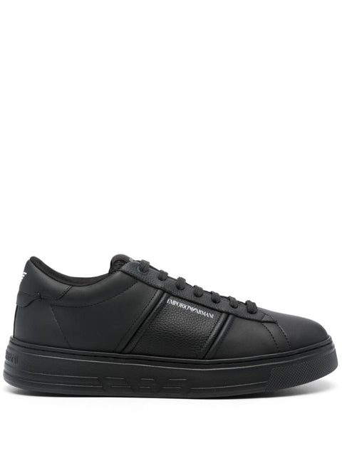 Emporio Armani Emporio Armani logo-print leather sneakers