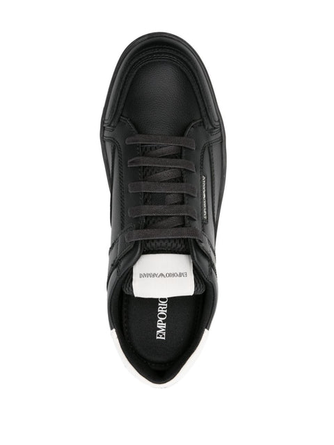 Emporio Armani Emporio Armani lace-up leather sneakers