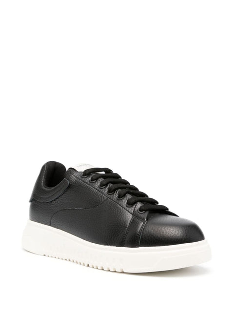 Emporio Armani Emporio Armani tumbled leather sneakers
