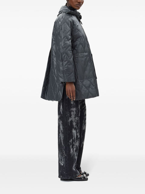 Ganni Ganni Shiny Quilt Midi Jacket