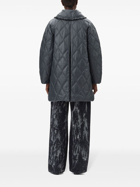 Ganni Ganni Shiny Quilt Midi Jacket