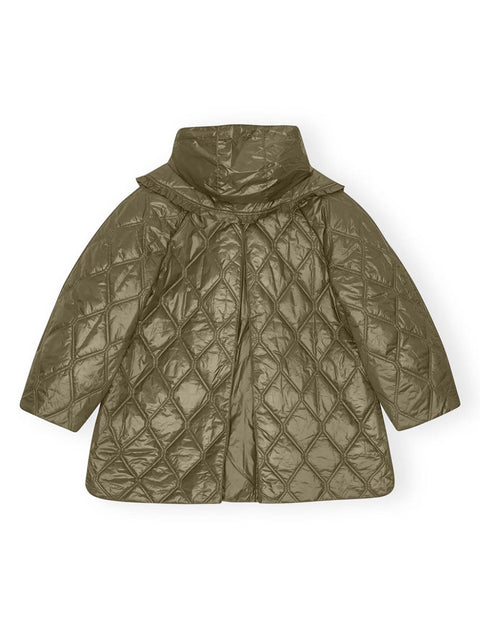 Ganni Ganni Shiny Quilt Midi Jacket