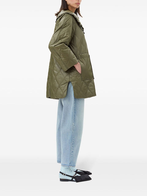 Ganni Ganni Shiny Quilt Midi Jacket