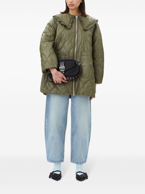 Ganni Ganni Shiny Quilt Midi Jacket