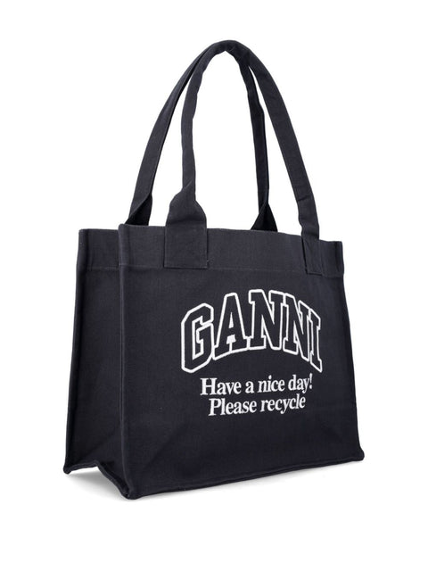 Ganni Ganni Large shopper bag with logo