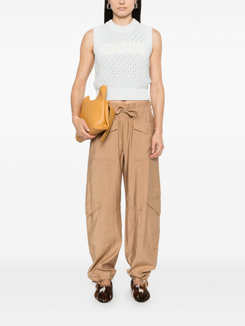 Ganni Ganni Openwork cotton vest