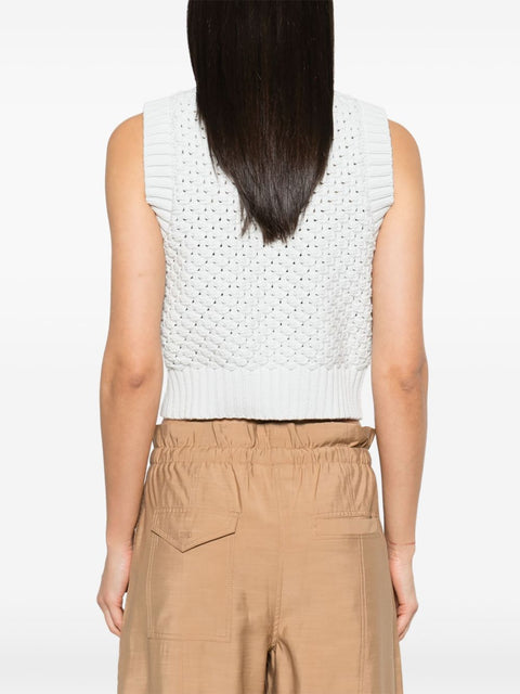 Ganni Ganni Openwork cotton vest