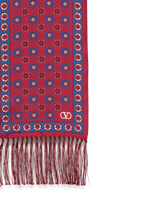 Valentino Garavani Valentino Garavani Scarf Bandeaux Chamber In Silk With Fringes