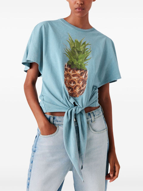 Stella McCartney Stella McCartney Pineapple Tie-front Cotton T-Shirt