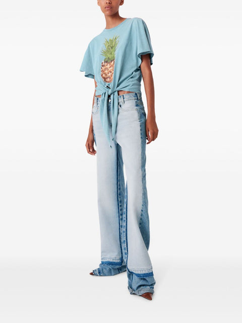 Stella McCartney Stella McCartney Pineapple Tie-front Cotton T-Shirt