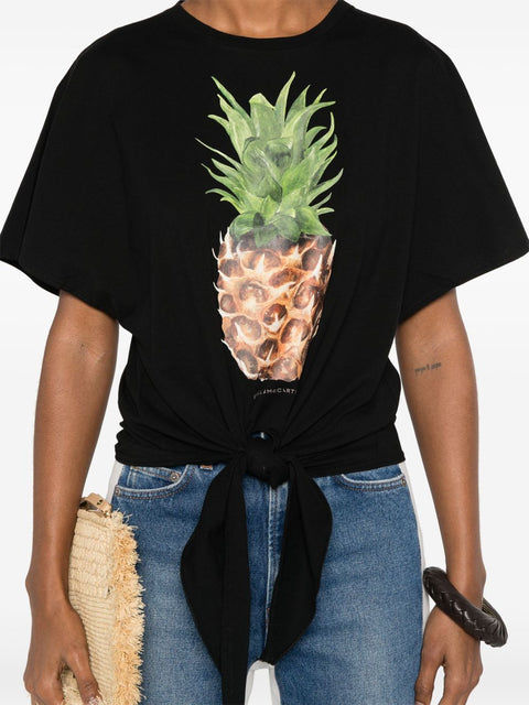Stella McCartney Stella McCartney Pineapple Tie-front Cotton T-Shirt