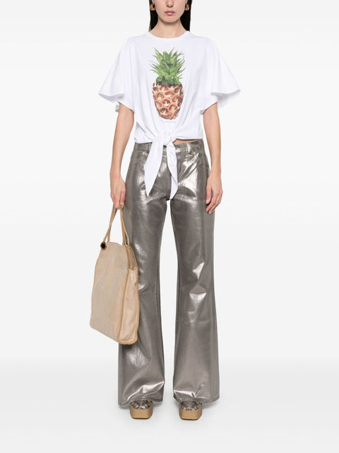 Stella McCartney Stella McCartney Pineapple Tie-front Cotton T-Shirt