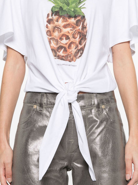 Stella McCartney Stella McCartney Pineapple Tie-front Cotton T-Shirt