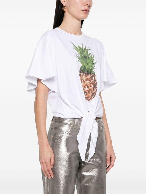 Stella McCartney Stella McCartney Pineapple Tie-front Cotton T-Shirt