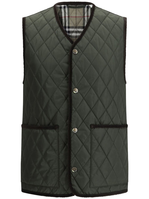 Burberry Burberry diamond-quilted sleeveless jacket