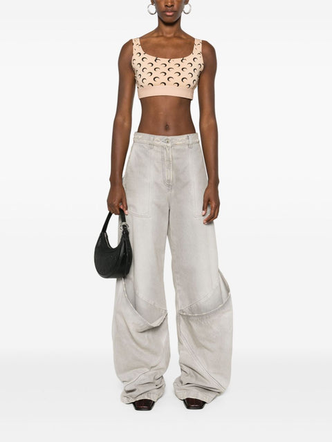 Marine Serre Marine Serre Moonogram-pattern bra