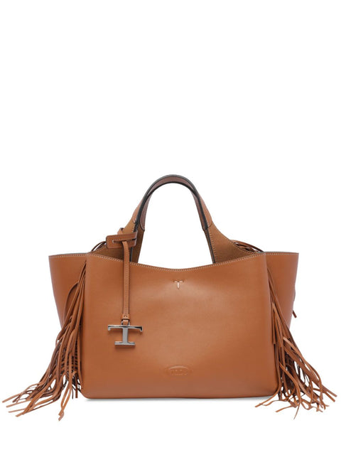 Tod'S Tod's T Timeless Mini fringed leather tote bag