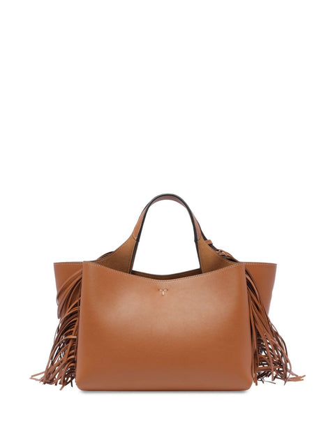 Tod'S Tod's T Timeless Mini fringed leather tote bag