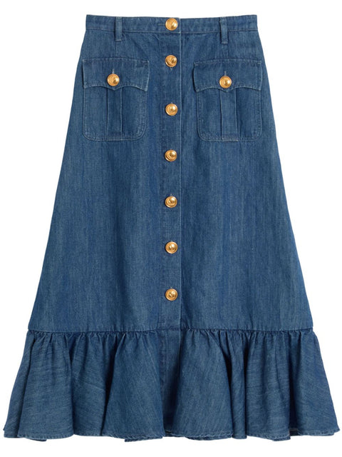 Valentino Valentino Denim Midi Skirt