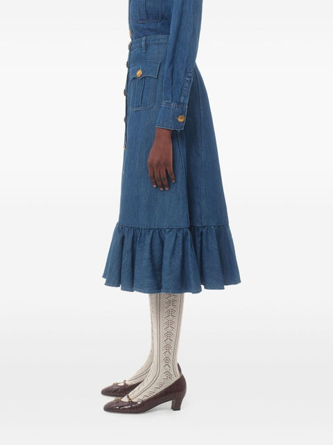 Valentino Valentino Denim Midi Skirt