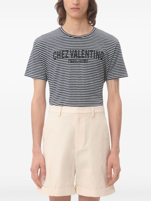 Valentino Valentino Chez Valentino striped jersey T-shirt