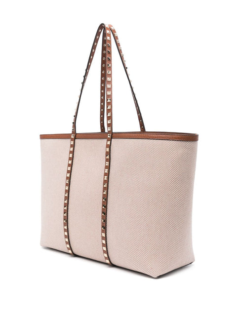 Valentino Garavani Valentino Garavani Rockstud canvas medium tote bag