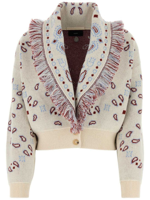 Alanui Alanui fringe-detail cashmere cropped cardigan