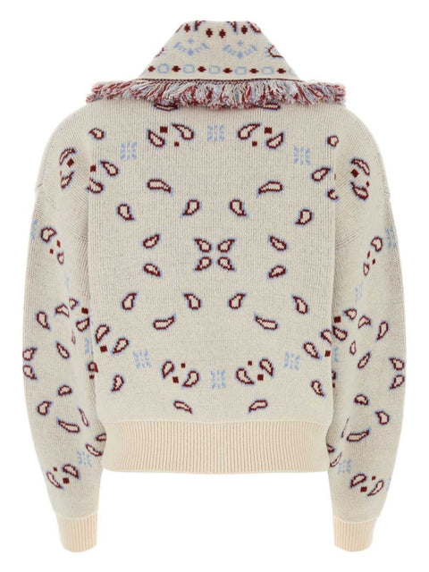 Alanui Alanui fringe-detail cashmere cropped cardigan