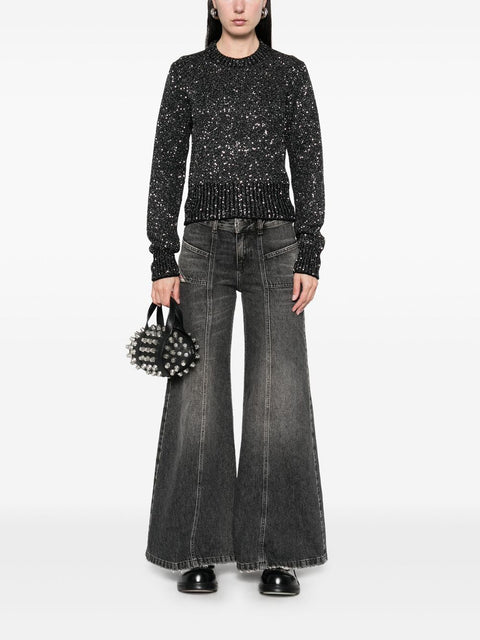 Golden Goose Golden Goose wool blend cropped sweater with all-over sequins