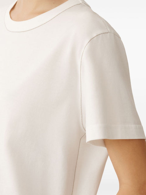 Fabiana Filippi Fabiana Filippi short sleeve basic T-shirt with Diamond wire detail