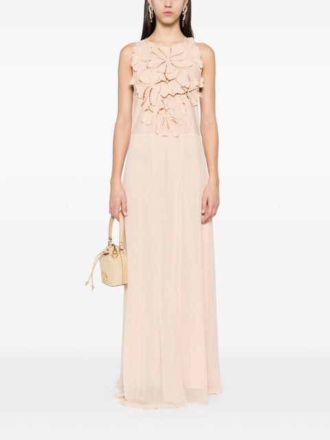 Forte Forte Forte Forte Long dress with floral appliques