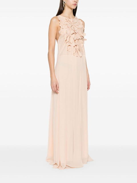 Forte Forte Forte Forte Long dress with floral appliques