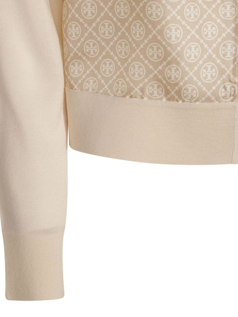 Tory Burch Tory Burch T-monogram silk cardigan