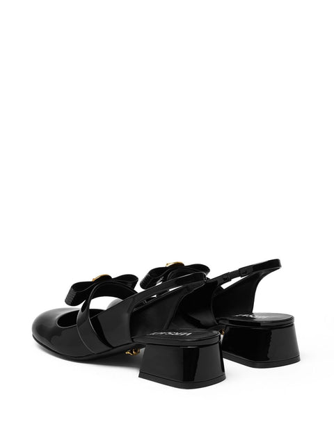 Versace Versace Gianni Ribbon Patent Slingback Pumps 35 mm