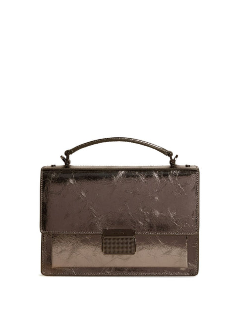Golden Goose Golden Goose Venezia Bag in anthracite grey laminated leather with black details