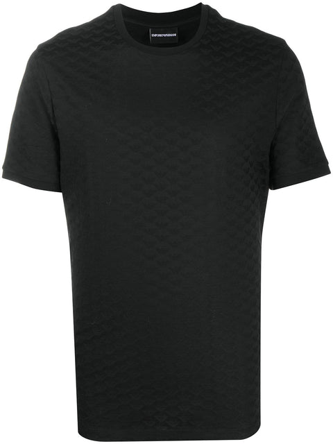 Emporio Armani Emporio Armani Mercerised-jersey T-shirt with all-over jacquard eagle