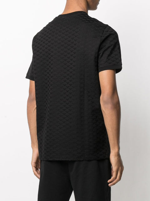 Emporio Armani Emporio Armani Mercerised-jersey T-shirt with all-over jacquard eagle