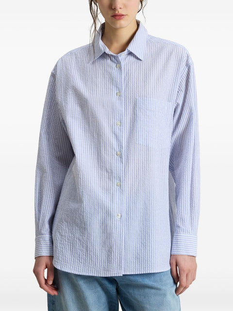 Woolrich Woolrich Blue stripe cotton shirt