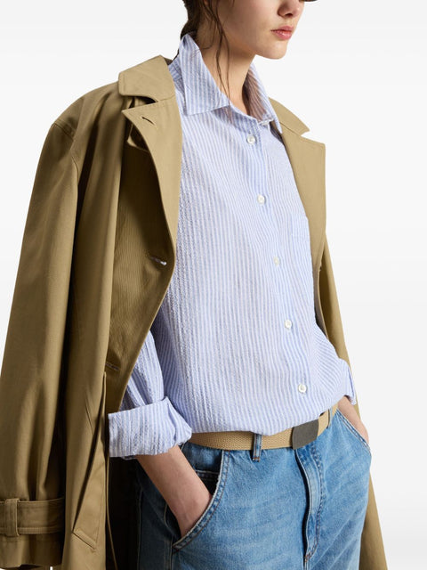 Woolrich Woolrich Blue stripe cotton shirt