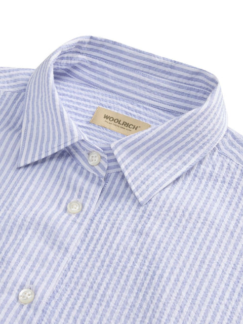 Woolrich Woolrich Blue stripe cotton shirt