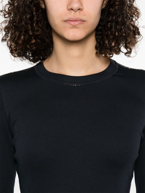 Fabiana Filippi Fabiana Filippi Black Filo Diamante-Detail T-Shirt