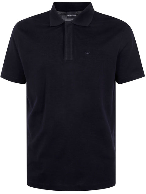Emporio Armani Emporio Armani logo-embroidered cotton polo shirt