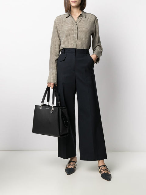 Emporio Armani Emporio Armani pebbled-effect logo-plaque tote bag