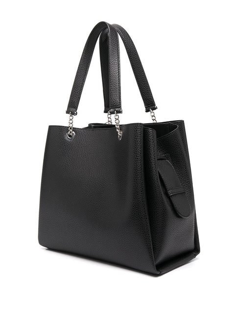 Emporio Armani Emporio Armani pebbled-effect logo-plaque tote bag