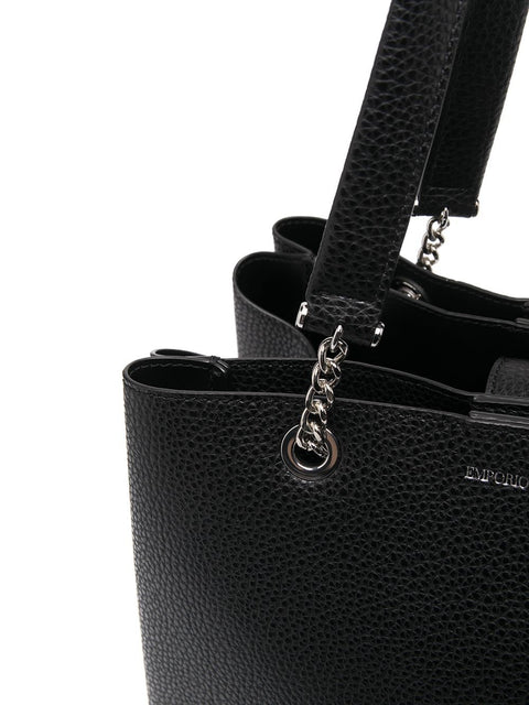 Emporio Armani Emporio Armani pebbled-effect logo-plaque tote bag